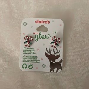 Candy cane Christmas Clair’s earrings